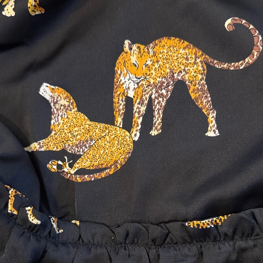 NWT! Umgee Black and Gold Leopard Print Dress Size 1XL - Picture 7 of 8